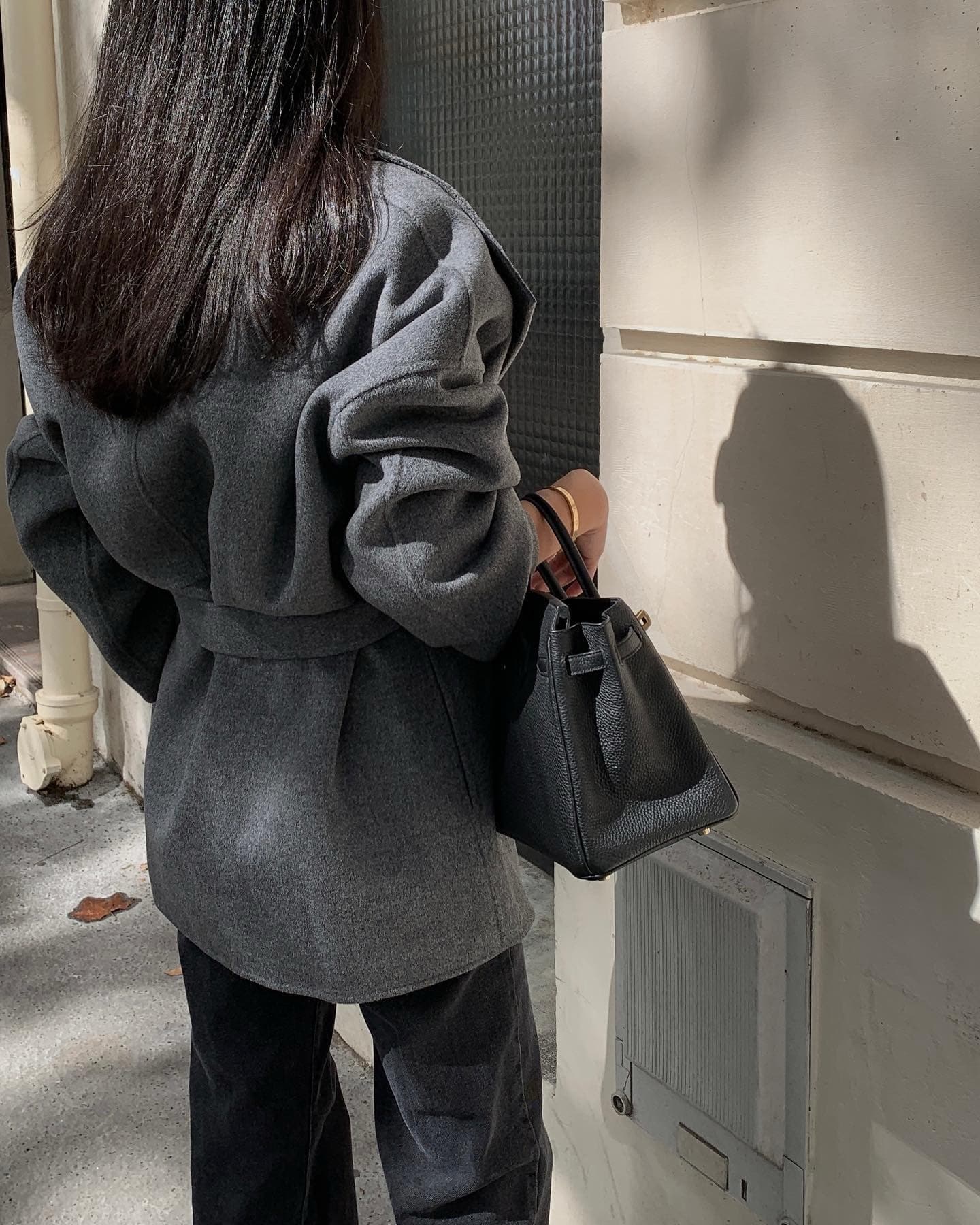 있음 물품 한국 ins 단색 칼라 이전 레이스업 나팔 긴팔 셔츠 상세 이미지 21
