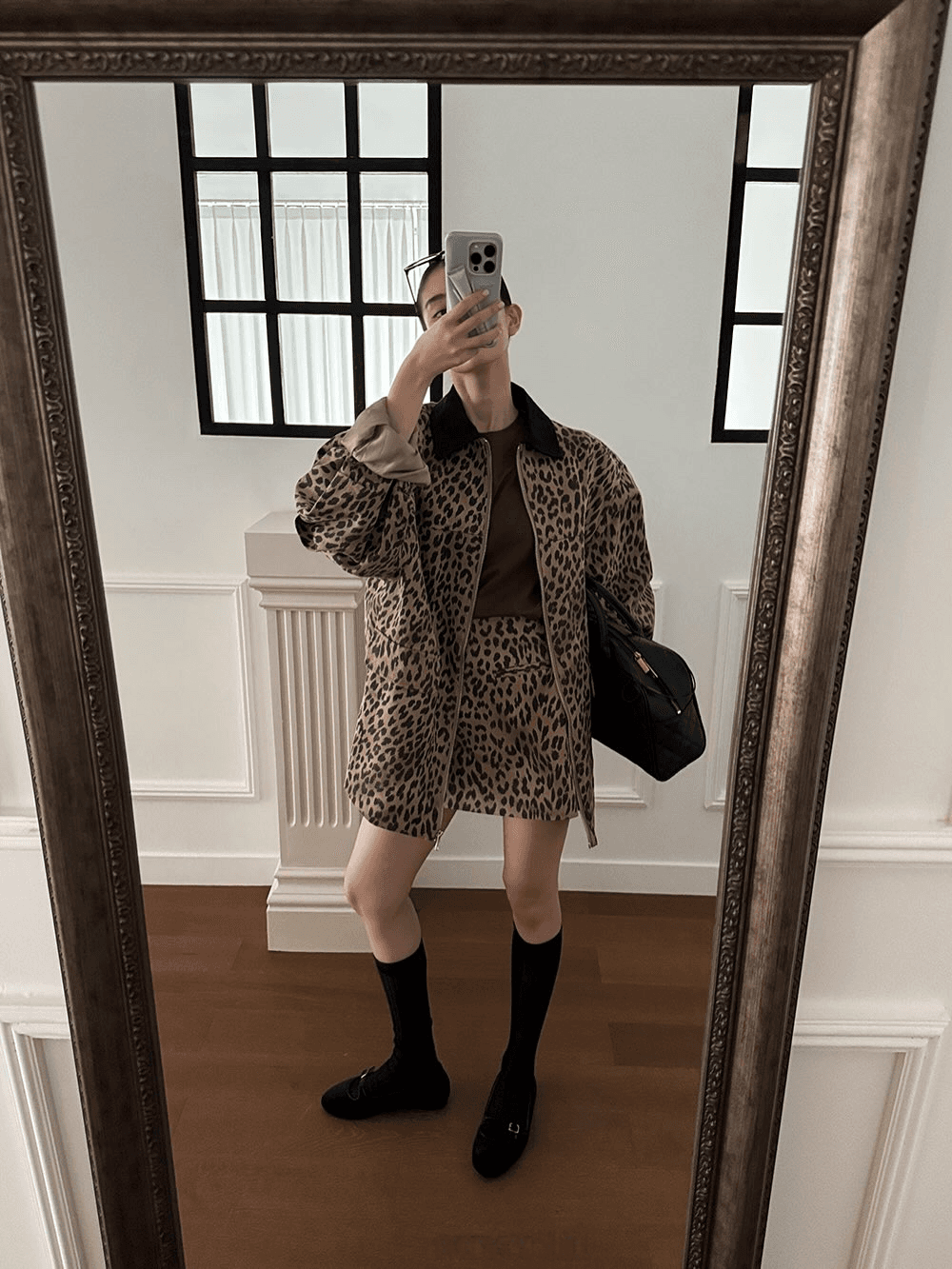 재고 있음 패션 품격 레트로 레오파드 무늬 세트 이미지 3