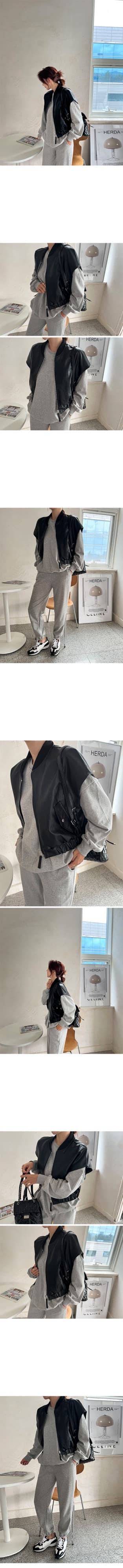 재고 있음 한국 chic 튀김 거리 고급 센스 검정색 민소매 재킷 가을 겨울철 다용도 루즈핏 베스트 재킷 상세 이미지 4