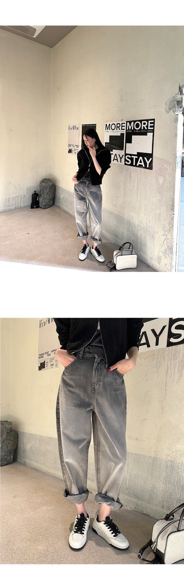 있음 물품 한국 스타일 레트로 품격 스탠드 칼라 루즈핏 캐주얼 긴팔 니트 꽈배기 스웨터 여성 코트 상세 이미지 13