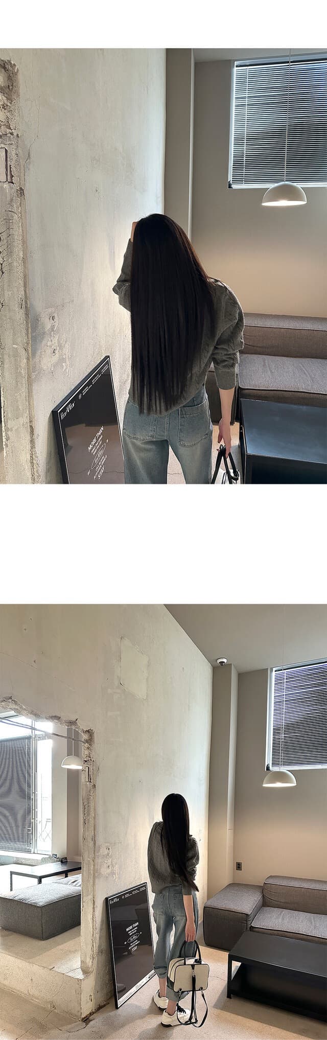 있음 물품 한국 스타일 레트로 품격 스탠드 칼라 루즈핏 캐주얼 긴팔 니트 꽈배기 스웨터 여성 코트 상세 이미지 26