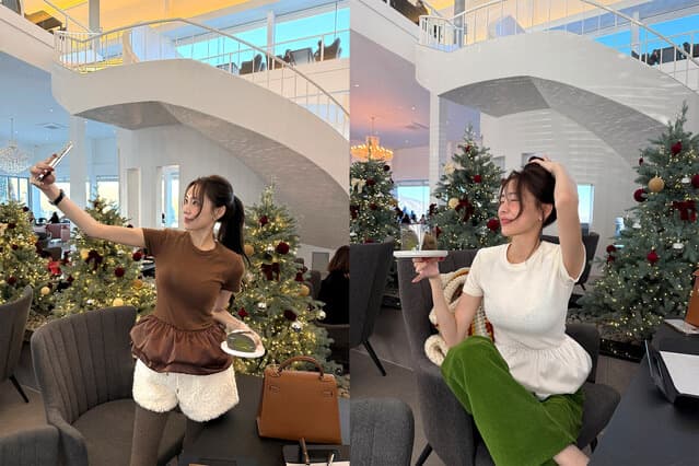 재고 있음 한국 ins 다용도 고급 센스 라운드 넥 패치워크 퍼프 치마 티셔츠 상세 이미지 1