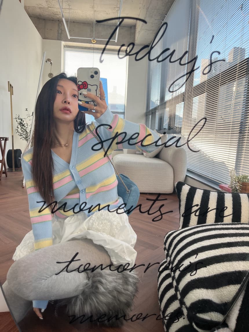 재고 있음 한국 동대문 봄 부드러운 다용도 싸움 색상 시스템 버클 니트 오픈 가디건 상세 이미지 48