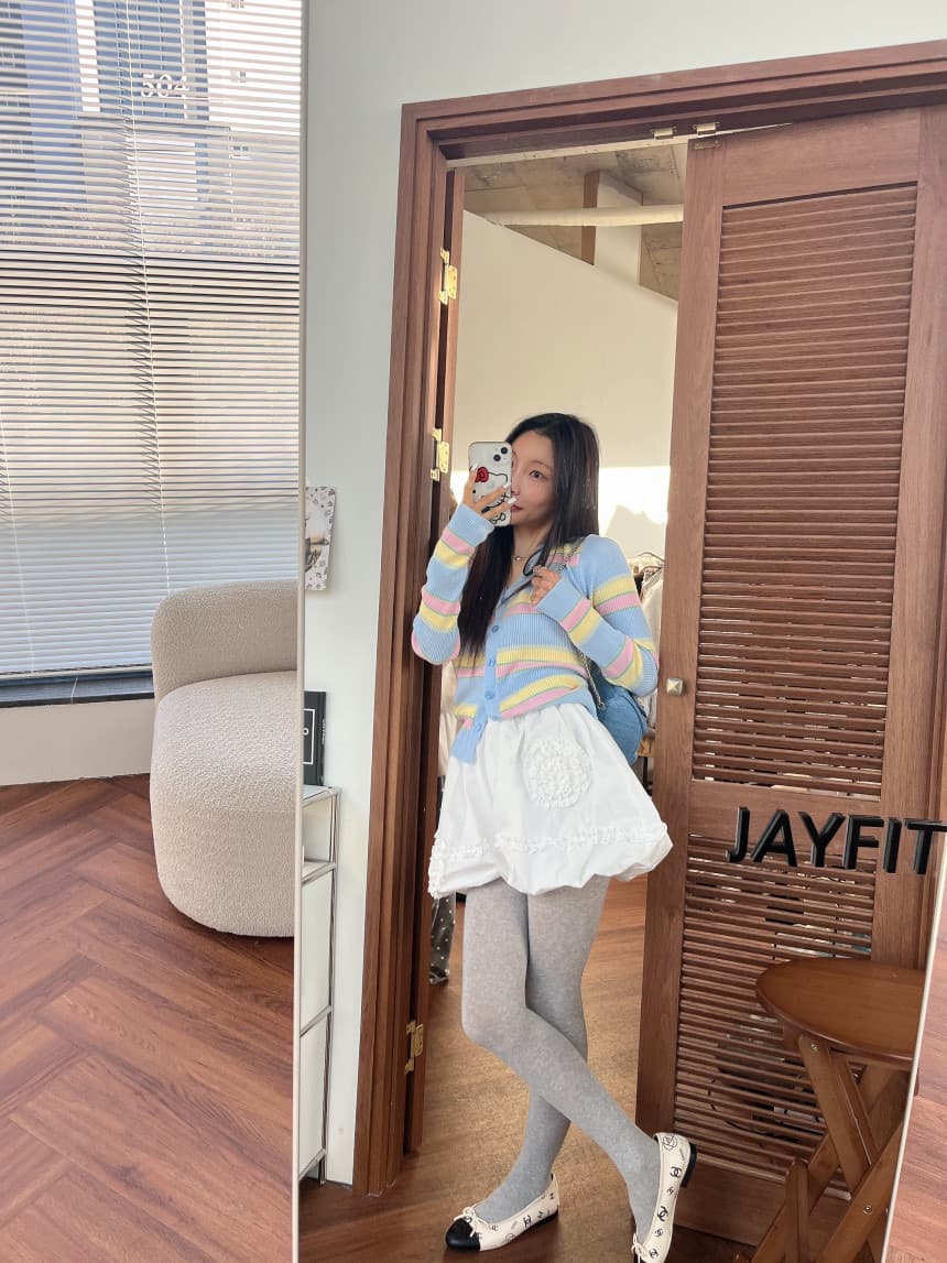 재고 있음 한국 동대문 봄 부드러운 다용도 싸움 색상 시스템 버클 니트 오픈 가디건 상세 이미지 54