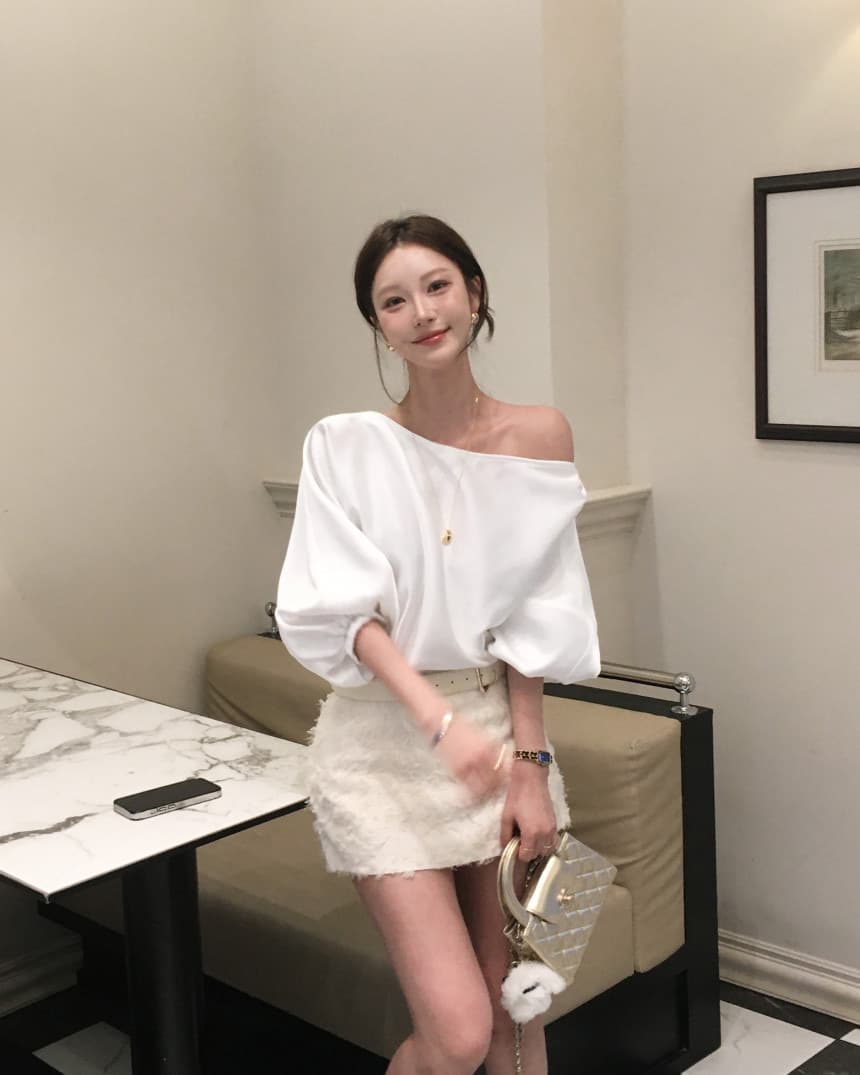 재고 있음 한국 ins 패션 품격 다용도 반팔 오프숄더 맨위 상세 이미지 2