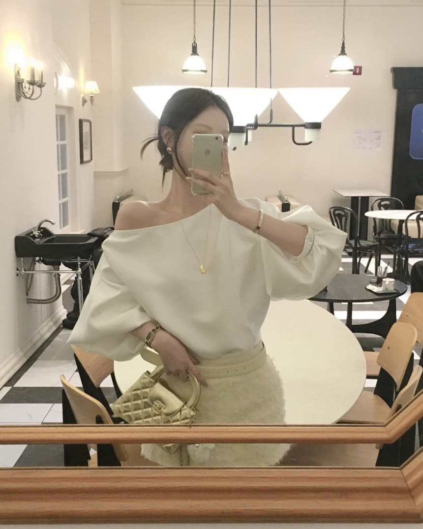 재고 있음 한국 ins 패션 품격 다용도 반팔 오프숄더 맨위 상세 이미지 5