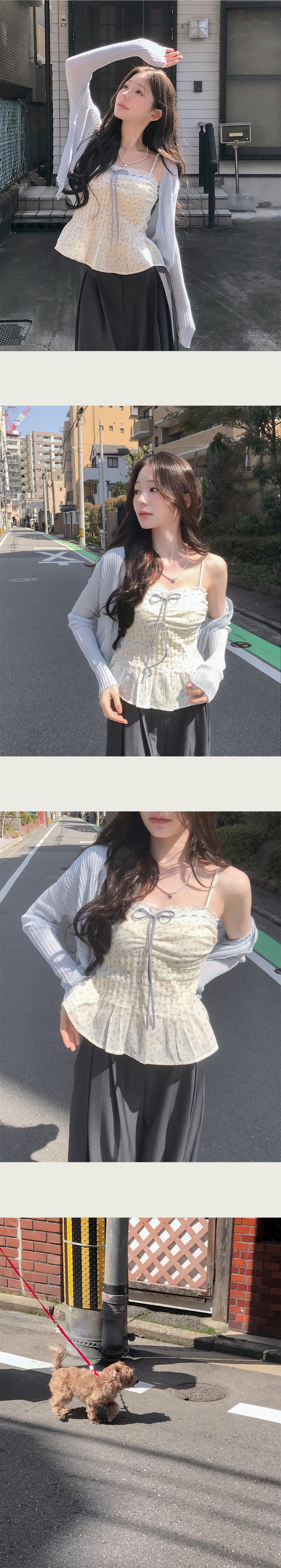 재고 있음 한국 ins 한 부서 달콤함 세트 꽃무늬 레이스 조각 슬립 여성 여름 외부 가져 가라. 오픈 가디건 상세 이미지 8