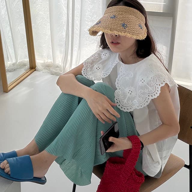 재고 있음 한국 ins 무거운 작업 홀로우 아웃 베이비 칼라 조끼 셔츠 고급 센스 고유 한 Chic 아름다운 민소매 맨위 상세 이미지 10