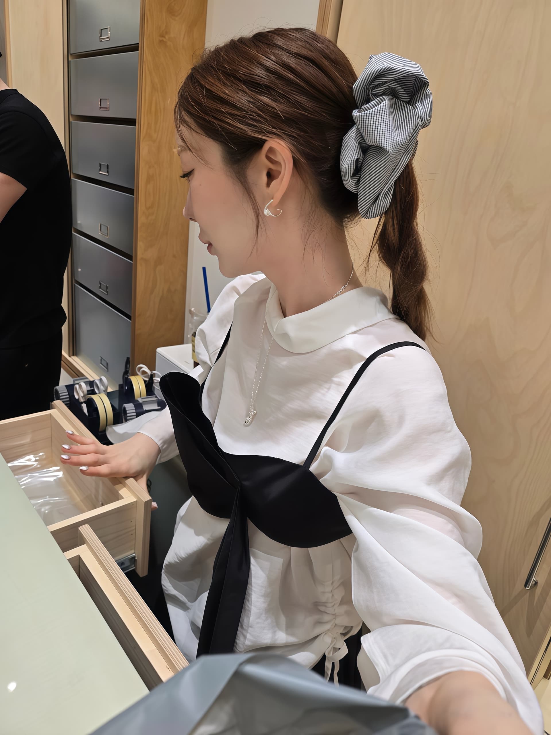한국 chic 가을 겨울 새로운 작은 대중 다용도 루즈핏 셔츠 스택 착용 슬립 세트 상세 이미지 1
