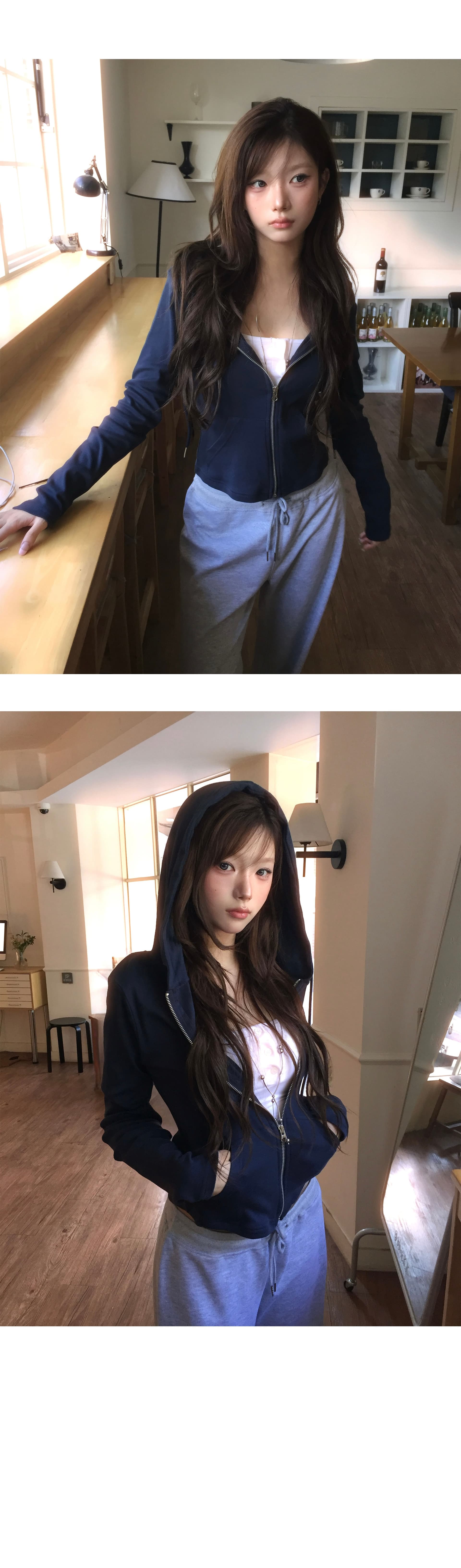 한국 ins 패션 품격 다용도 지퍼 후드티 후드 재킷 상세 이미지 3