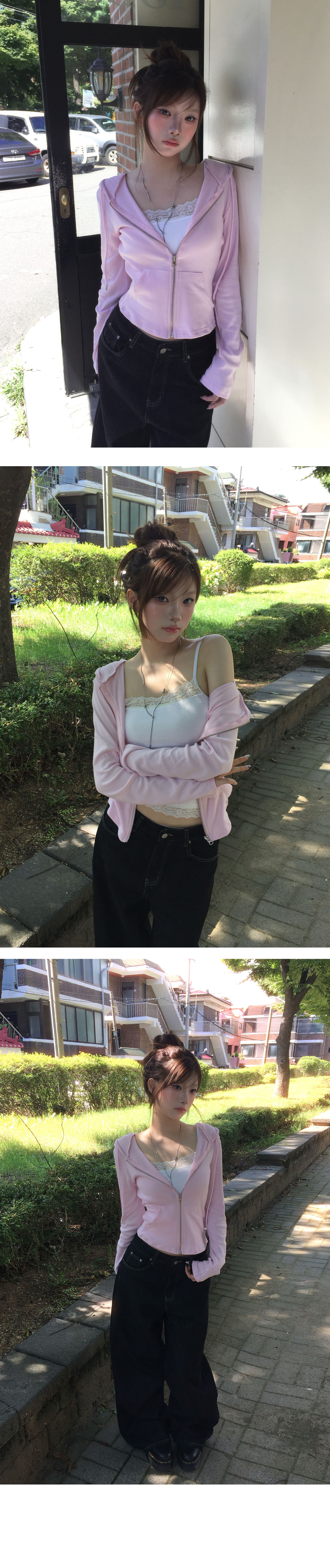 한국 ins 패션 품격 다용도 지퍼 후드티 후드 재킷 상세 이미지 5