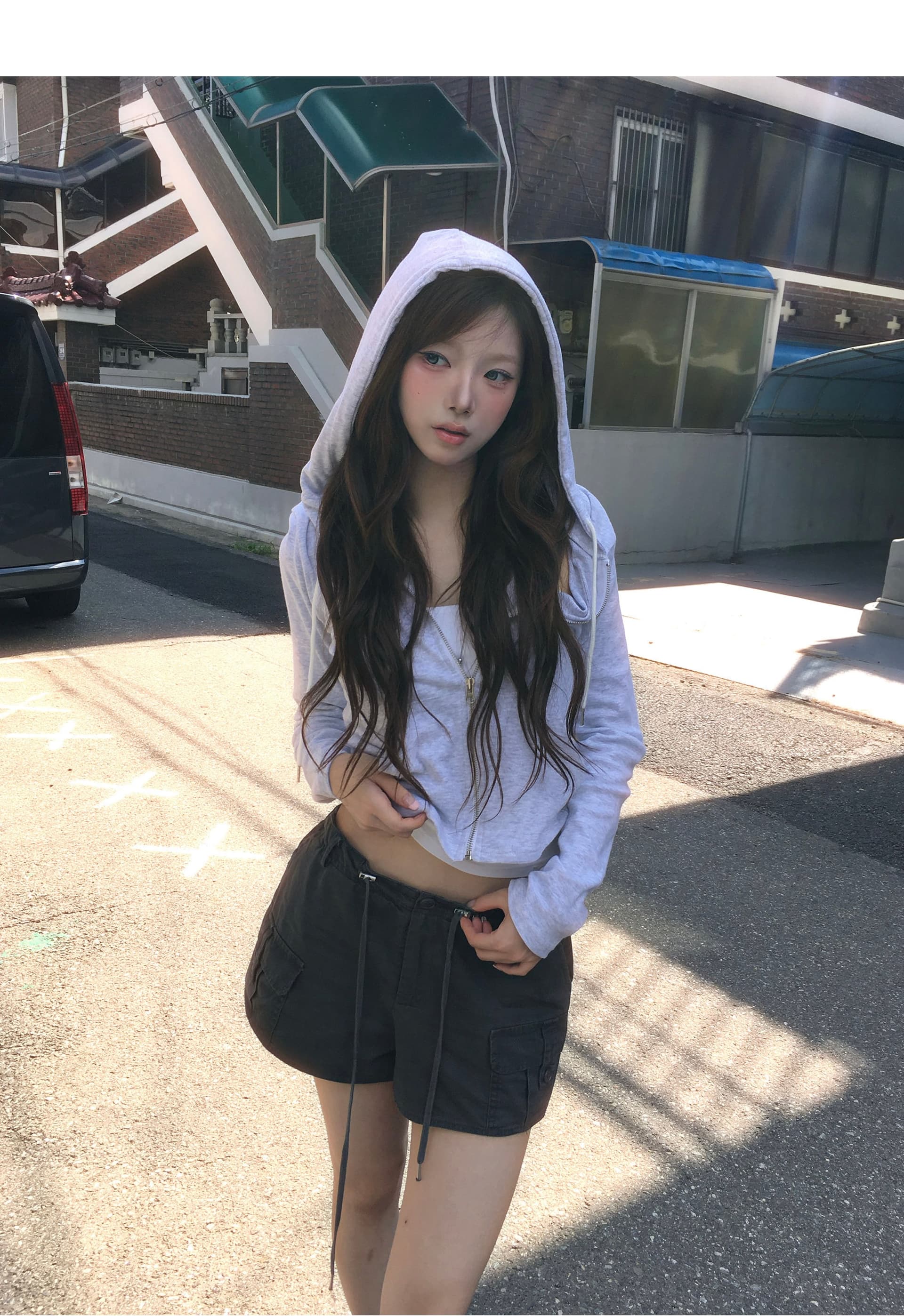 한국 ins 패션 품격 다용도 지퍼 후드티 후드 재킷 상세 이미지 7