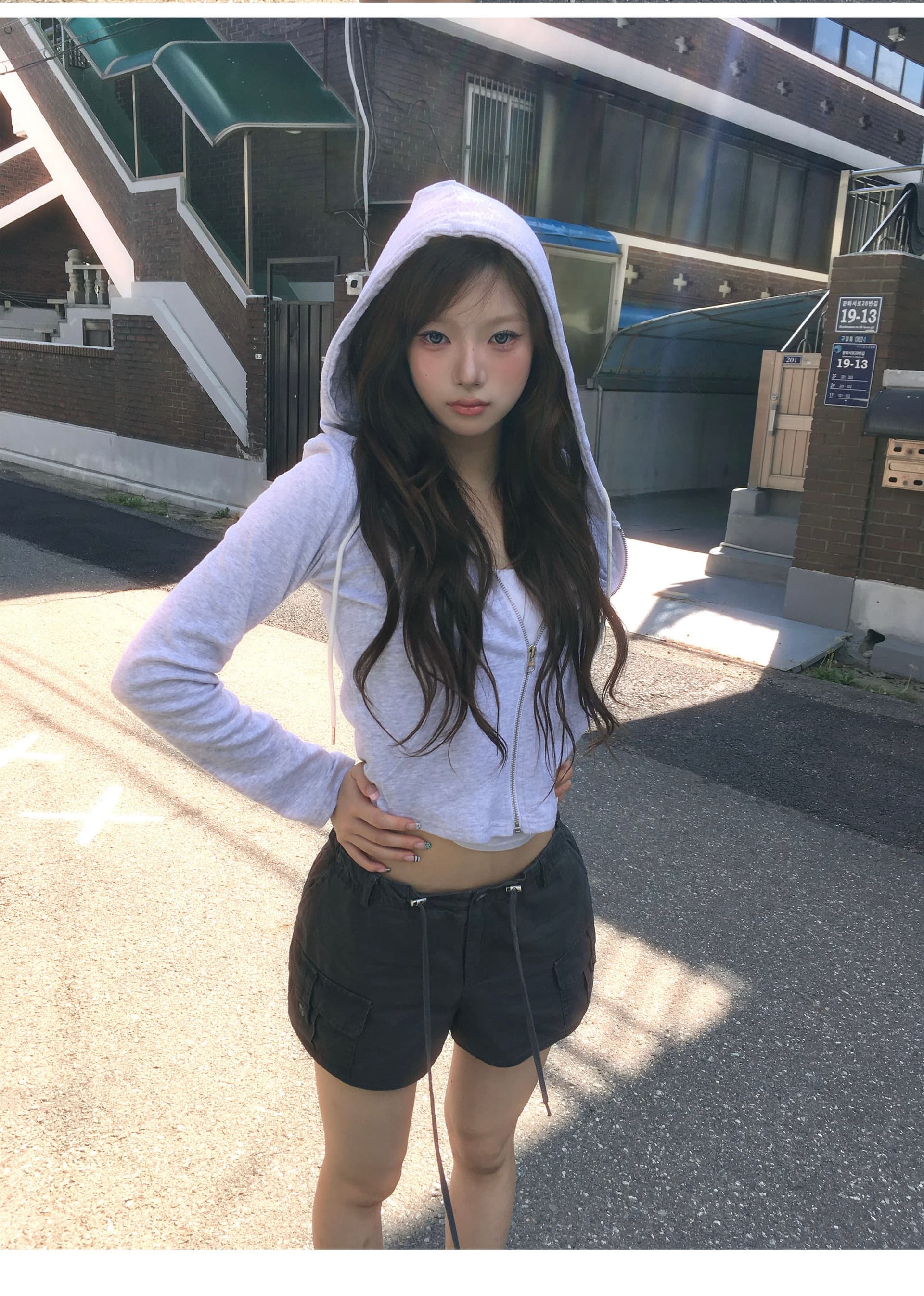 한국 ins 패션 품격 다용도 지퍼 후드티 후드 재킷 상세 이미지 8