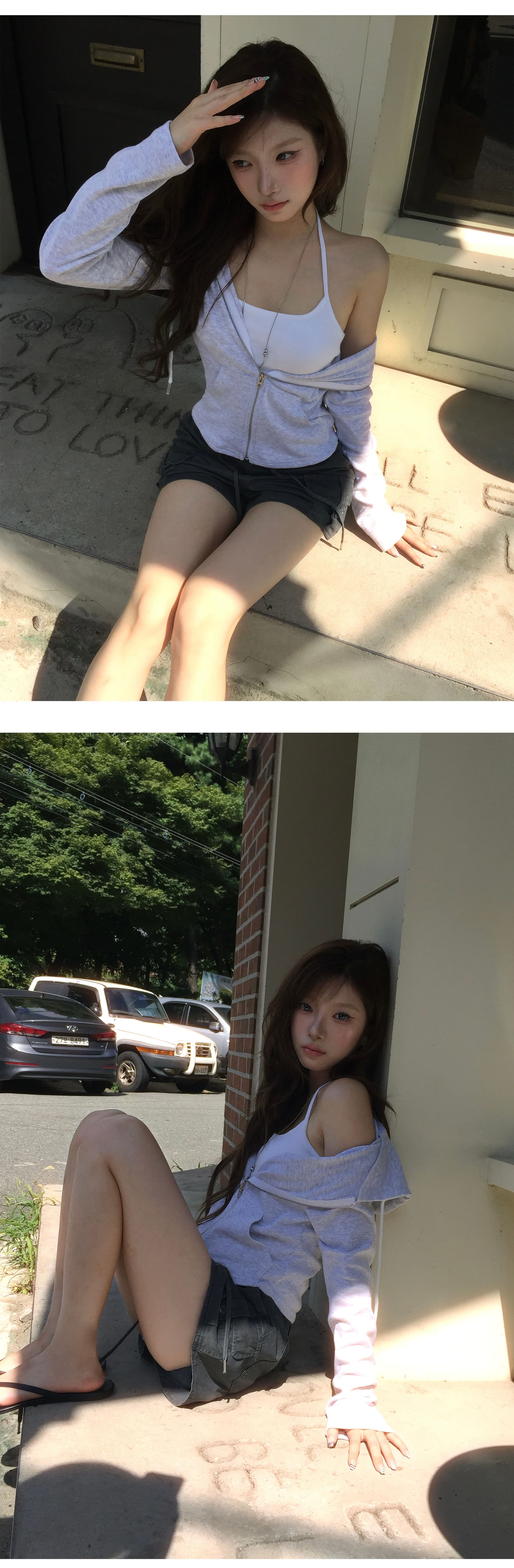 한국 ins 패션 품격 다용도 지퍼 후드티 후드 재킷 상세 이미지 9