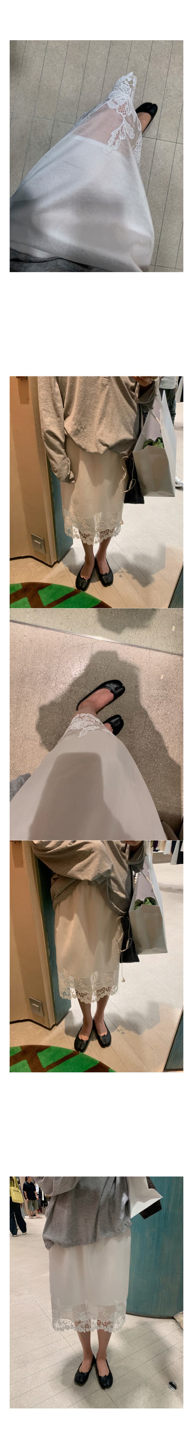 한국 chic 레이스 조각 반신 스커트 26 여름 새로운 한국 허리밴드 도루 센스 화이트 중 롱 스커트 여성 상세 이미지 5