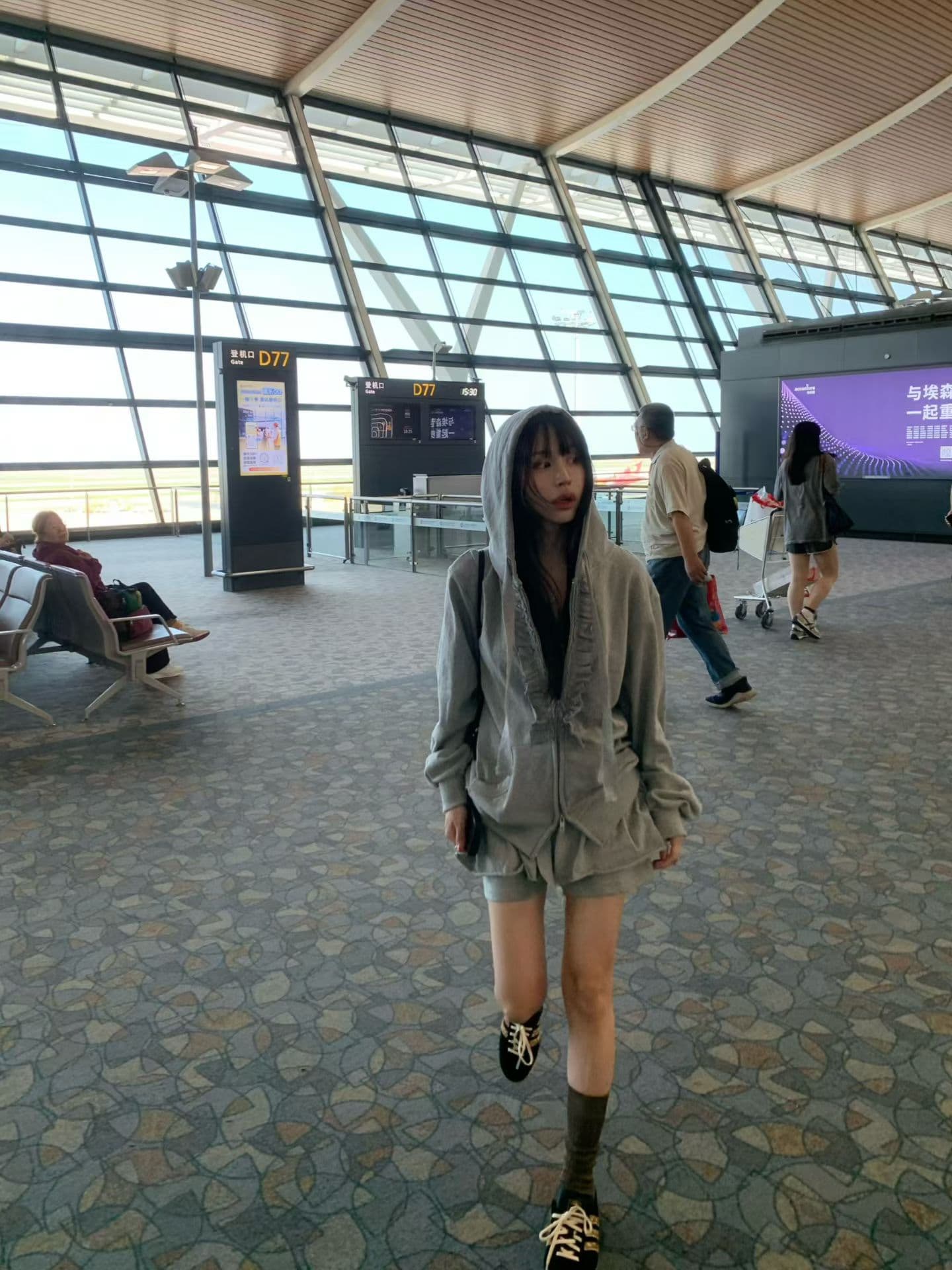한국 ins 가을 겨울 새로운 패션 품격 후드티 세트 상세 이미지 1