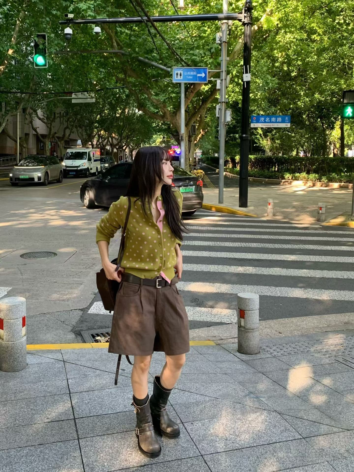 패션 품격 다용도 도트 무늬 니트 오픈 가디건 상세 이미지 21