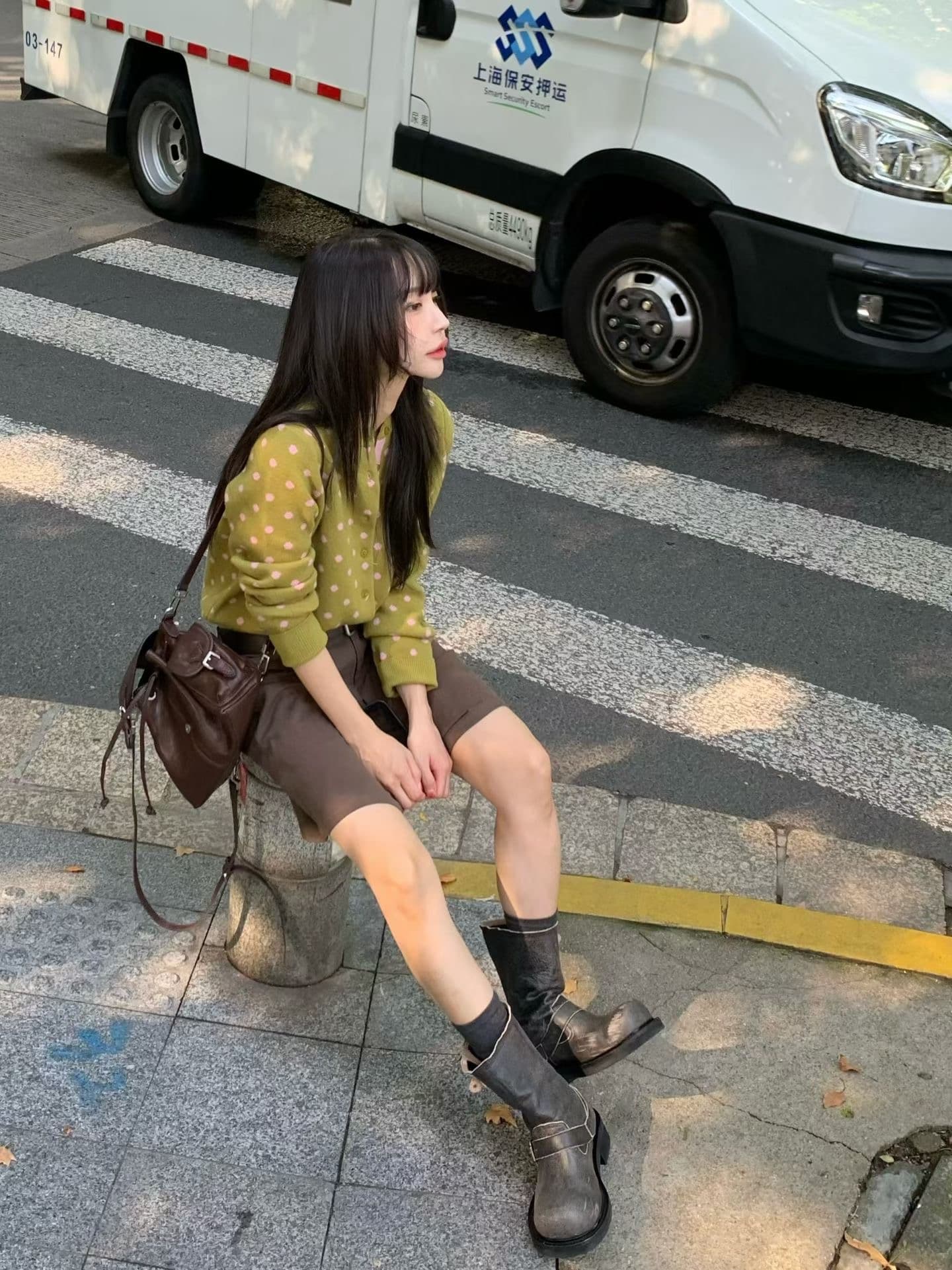 패션 품격 다용도 도트 무늬 니트 오픈 가디건 상세 이미지 23