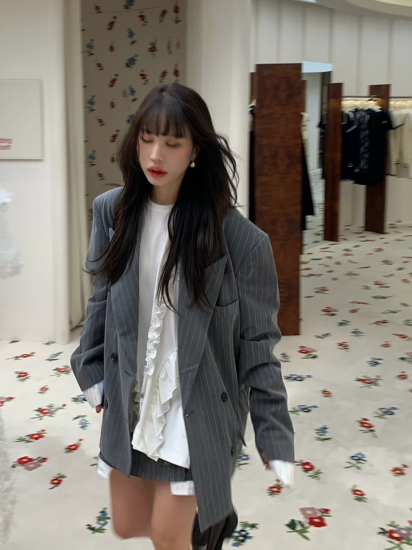 패션 품격 스트라이프 블레이저 상세 이미지 2