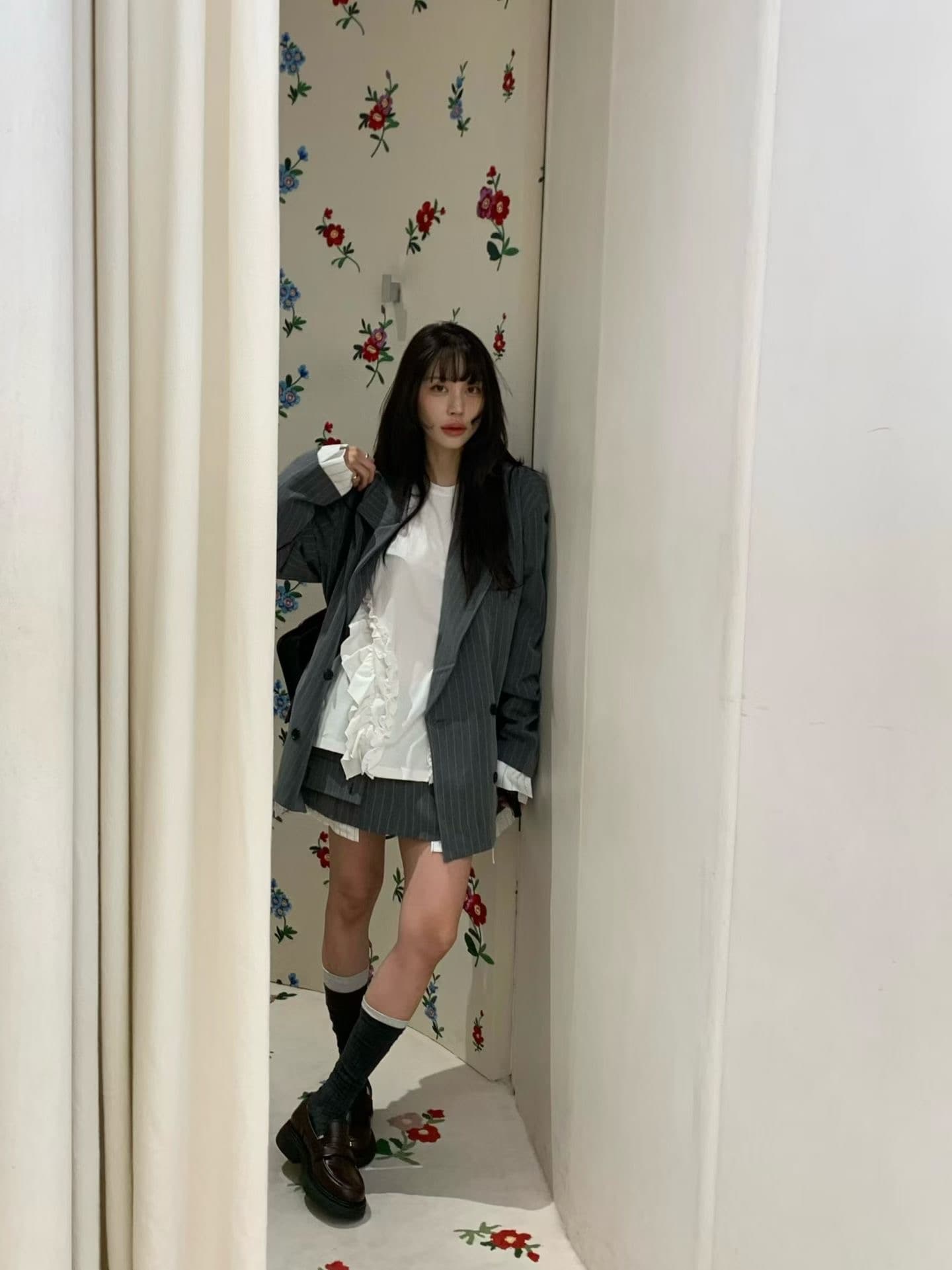 패션 품격 스트라이프 블레이저 상세 이미지 3