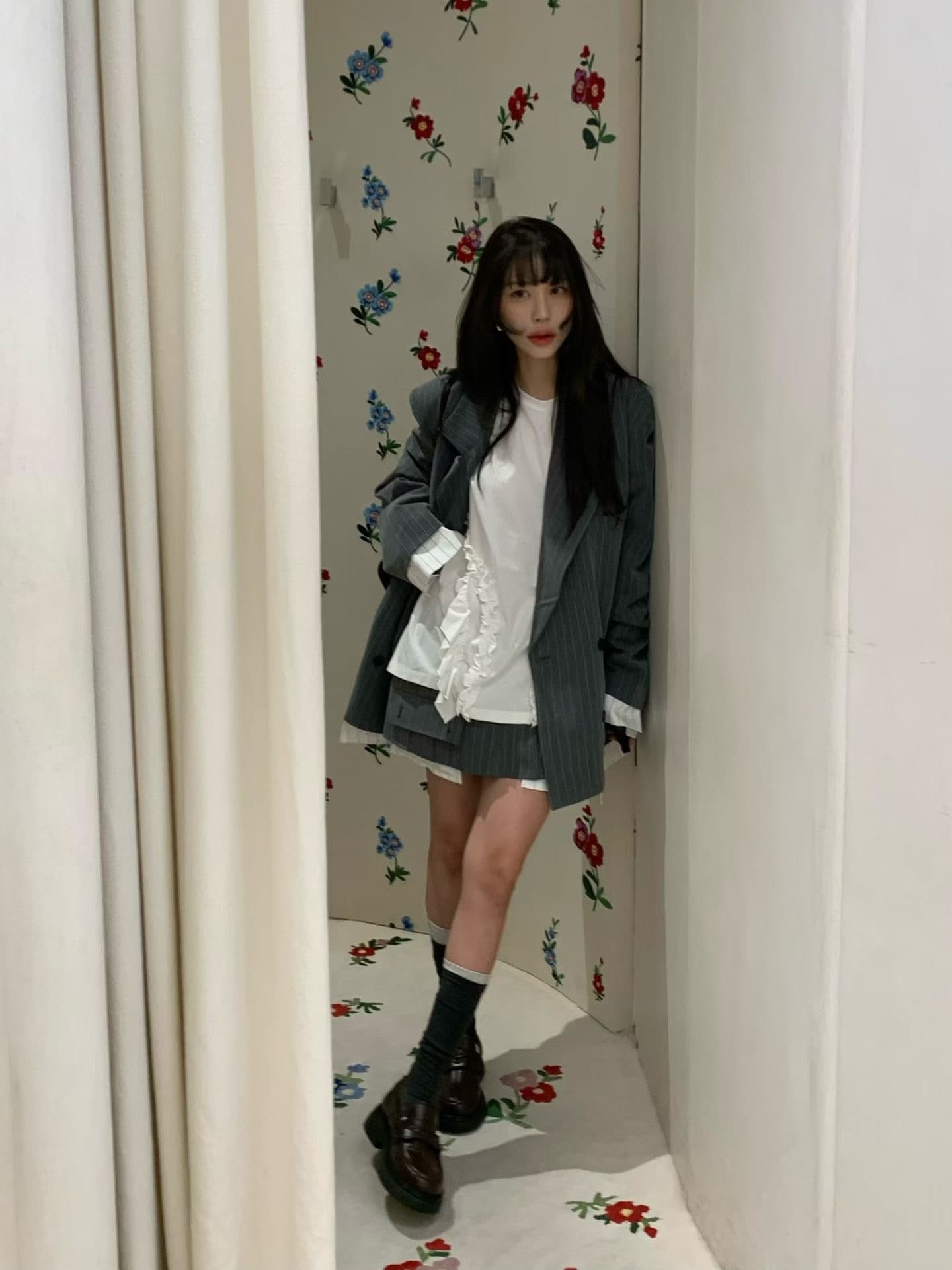 패션 품격 스트라이프 블레이저 상세 이미지 5