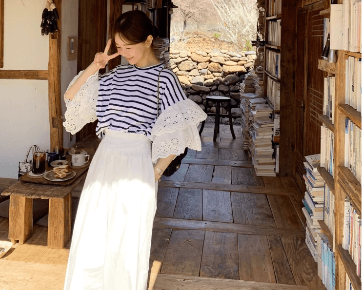 2026 봄 여름 새로운 일본 롯데 폭발 대외 무역 여성 의류 자수 홀로우 아웃 고급 레이스 t 7부 소매 티셔츠 상세 이미지 34