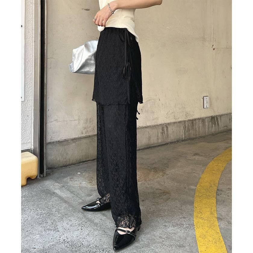 2026 대외 무역 여성 의류 롯데 새로운 일본과 한국 랩스커트팬츠 바지 여성 레이스 패션 다용도 캐주얼 바지 상세 이미지 13