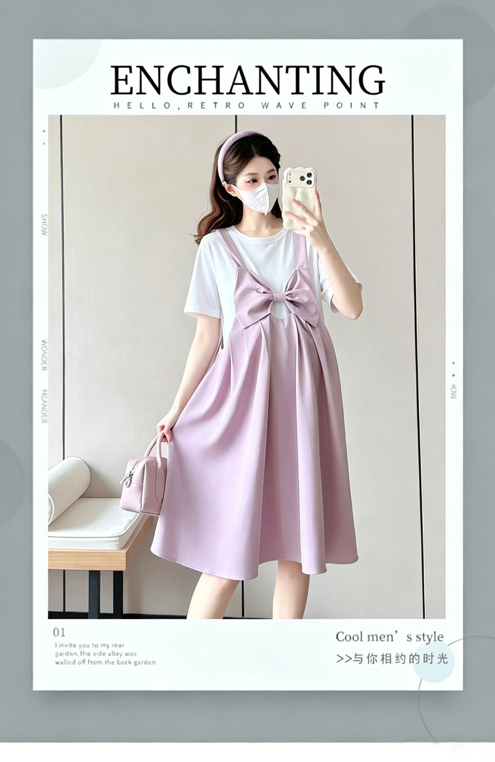 여름 반팔 임산부 드레스 여름 새로운 빅 사이즈 임신 전체 마침표 루즈핏 에디션 멜빵 스커트 새로운 상세 이미지 1