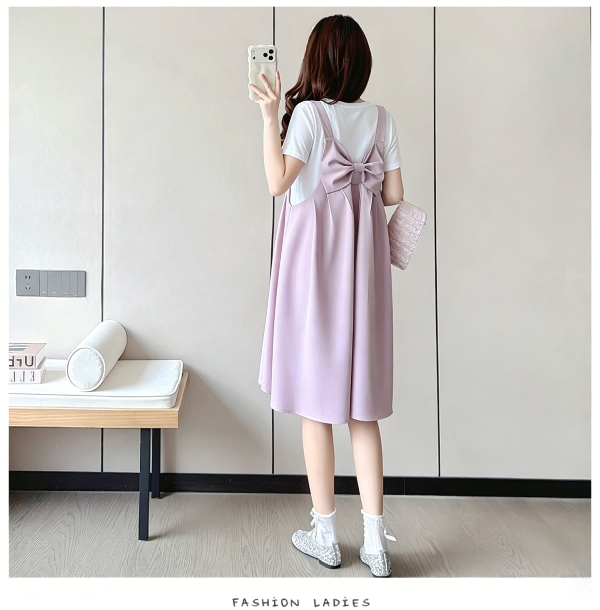 여름 반팔 임산부 드레스 여름 새로운 빅 사이즈 임신 전체 마침표 루즈핏 에디션 멜빵 스커트 새로운 상세 이미지 14