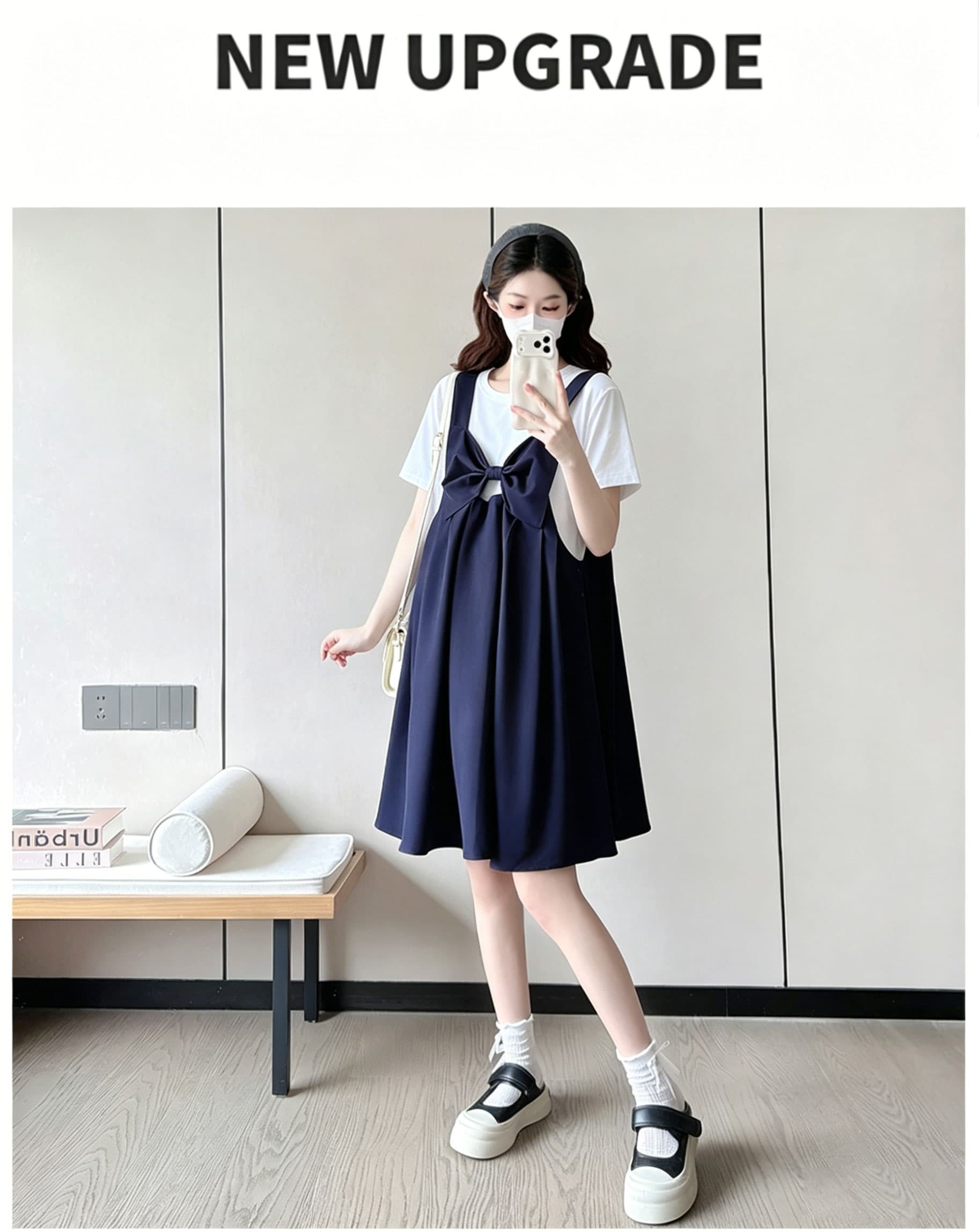 여름 반팔 임산부 드레스 여름 새로운 빅 사이즈 임신 전체 마침표 루즈핏 에디션 멜빵 스커트 새로운 상세 이미지 16