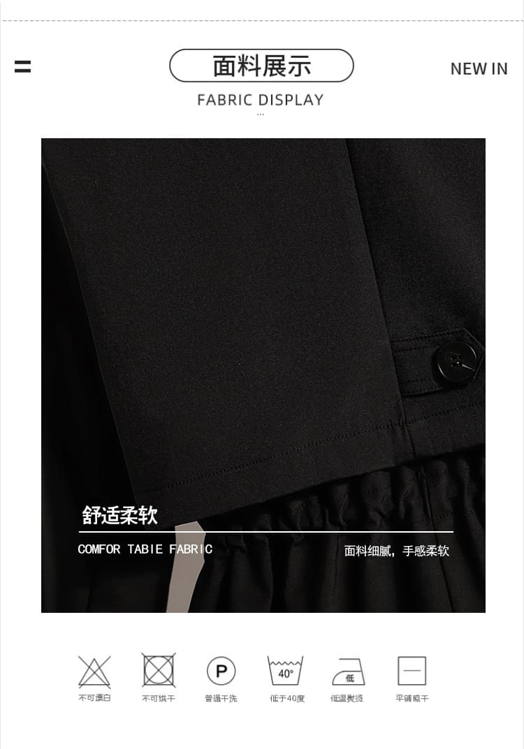 긴팔 단색 바람막이 새로운 패션 캐주얼 바람 허리 수축 슬림해 보이는 섹션 다용도 바람막이 외부 신제품 여성 상세 이미지 4