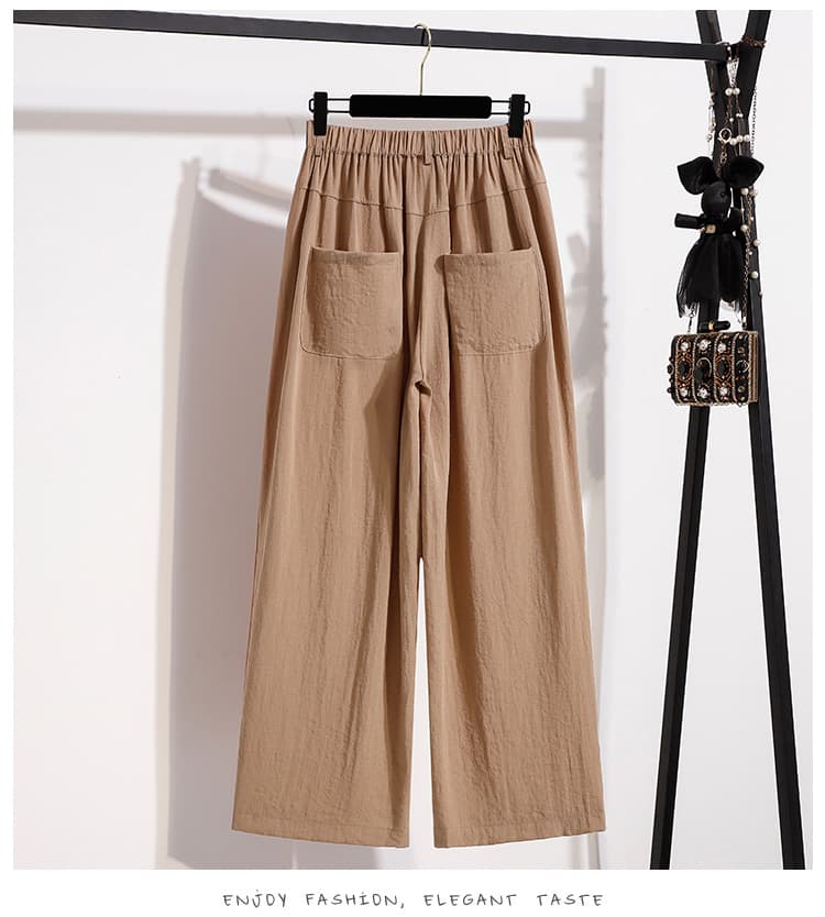 면 린넨 바지 패션 와이드 레그 팬츠 캐주얼 사계절 착용 레트로 학원 스타일 루즈핏 면 린넨 긴 바지 키 큰 남자 품격 상세 이미지 9