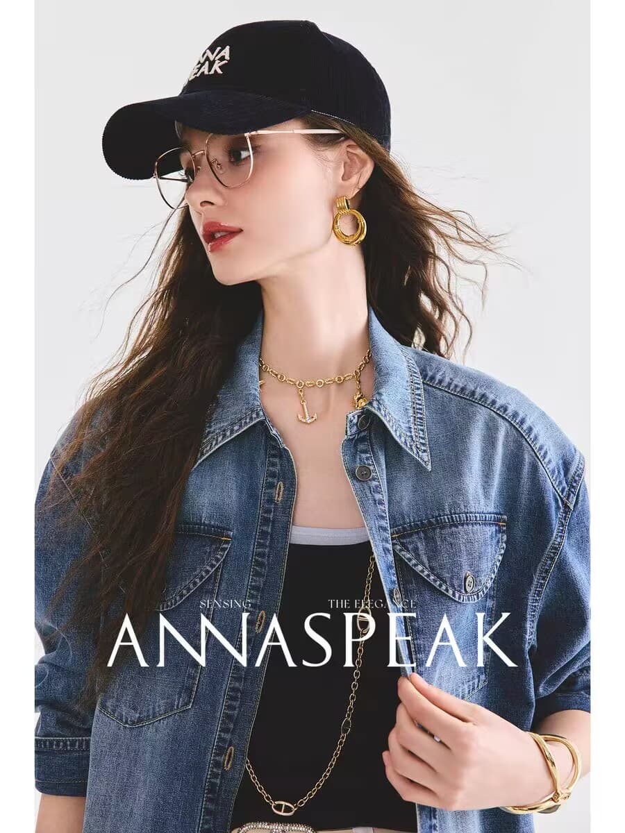 annaspeak 불가사리 데님 아메리칸 레트로 무거운 작업 워싱 길다 플러시 면 긴팔 데님 셔츠 재킷 이미지 4