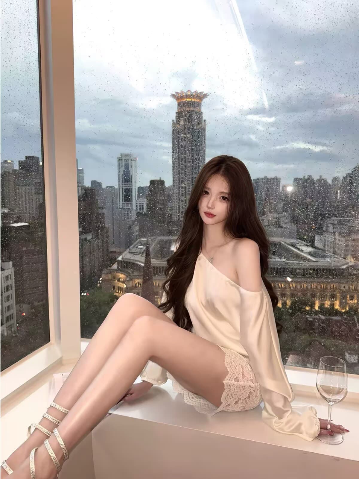 kubiliv 화이트 리 연애 편지 맞춤 새틴 오프숄더 맨위 무거운 작업 레이스 반신 스커트 비싼 가스 세트