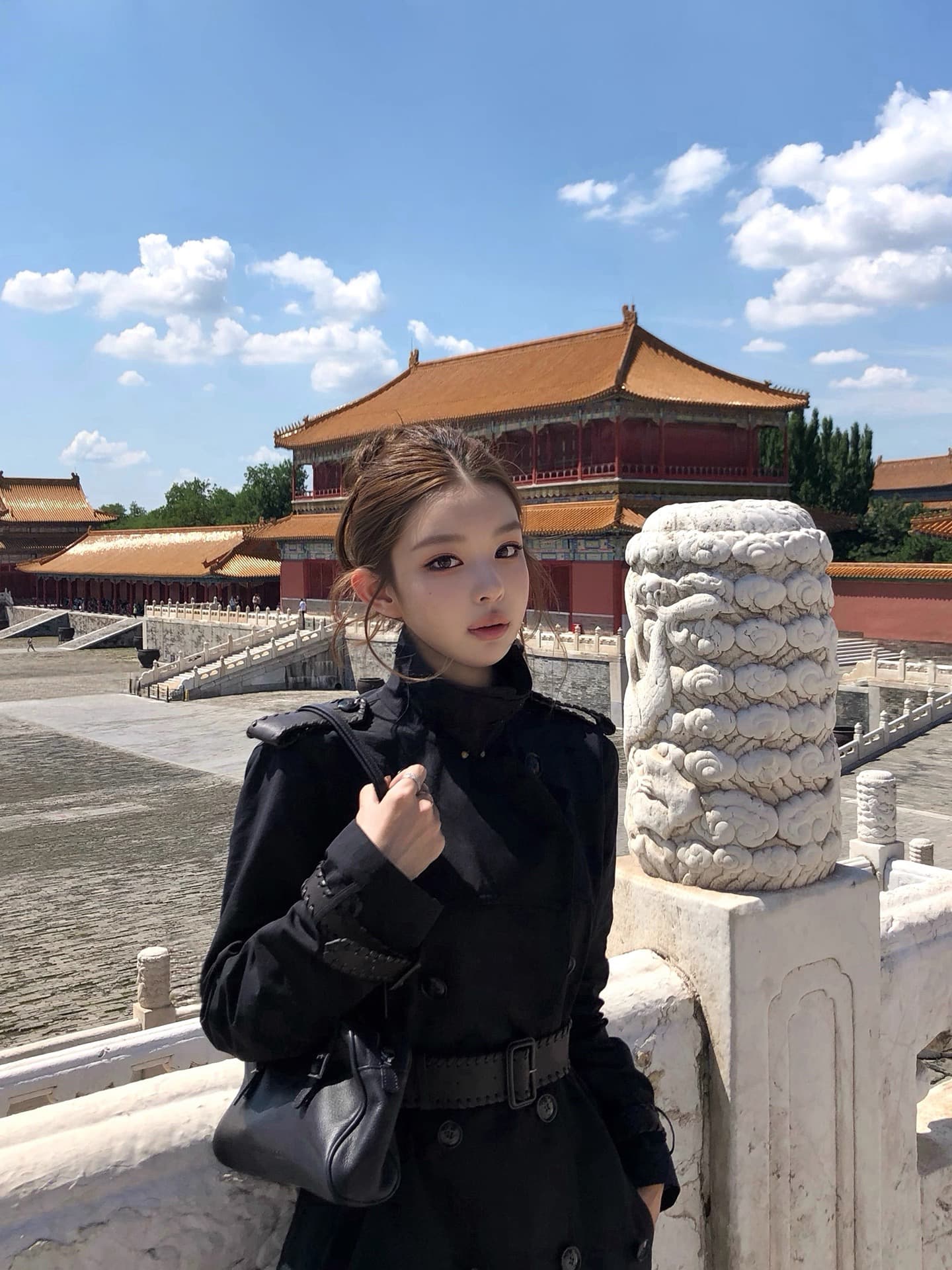 8 26 베이징 가을 수 있습니다. 철거 수공 와인딩 주위 측면 벨트 袢 품격 분위기 센스 무거운 작업 긴 바람 외투 이미지 3