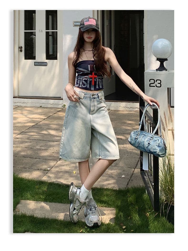 실사 2026 여름 새로운 아메리칸 레트로 하이웨이스트 루즈핏 와이드 레그 팬츠 높음 거리 트렌디 차가운 오부 바지 청바지 여성 상세 이미지 19