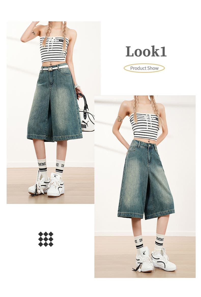 실사 2026 뜨거운 판매 여름 켜기 새로운 느슨함 바지 착용 가져 가라. 영감 5 점 청바지 상세 이미지 7