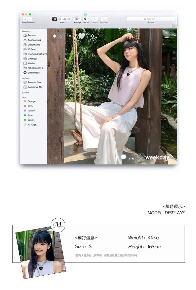실사 2026 여름 아메리칸 캐주얼 허리밴드 펌프 로프 디자인 모통이 칼 일 와이드 다리 운동 바지 여성 상세 이미지 5