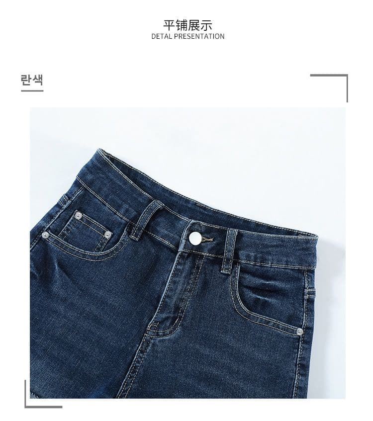 실사 2026 여름 새로운 볼륨 측면 데님 반바지 여성 여름 얇은 스타일 하이웨이스트 루즈핏 슬림해 보이는 한 마디 핫걸 핫 바지 상세 이미지 9