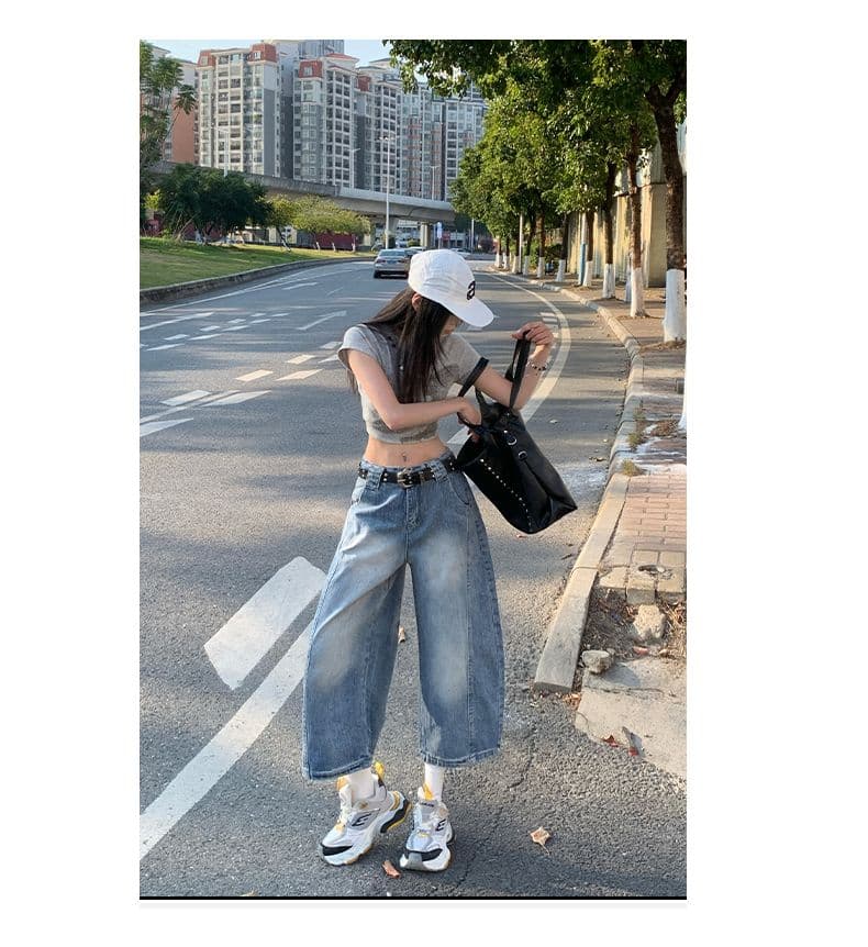 2026 새로운 여름 7부 바지 아메리칸 레트로 캐주얼 워싱 고양이 반드시 모통이 칼 디자인 센스 다용도 7부 바지 상세 이미지 12