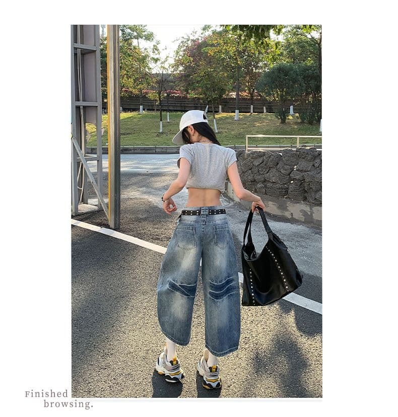 2026 새로운 여름 7부 바지 아메리칸 레트로 캐주얼 워싱 고양이 반드시 모통이 칼 디자인 센스 다용도 7부 바지 상세 이미지 15
