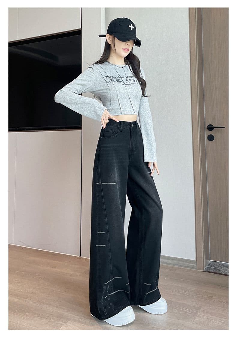 실사 2026 뜨거운 판매 아메리칸 레트로 노스탤지어 패션 개성 새로운 루즈핏 캐주얼 청바지 여성 트렌디 상세 이미지 23