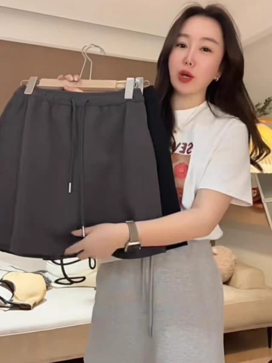 빅 사이즈 웨이 치마 반신 스커트 여성 여름 지방 mm 슬림해 보이는 넣다 빛 바지 한 마디 표지 넓적 다리 배 모양 몸 미니 스커트 상세 이미지 1