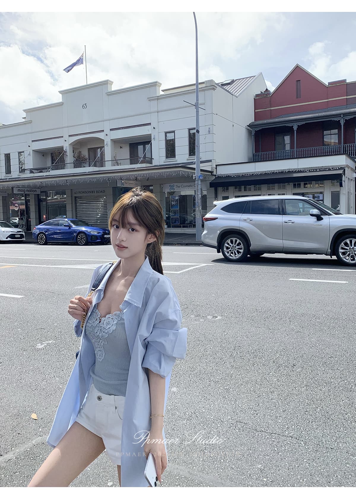 레이스 자수 조끼 슬립 여성 외출용 민소매 맨위 상세 이미지 6