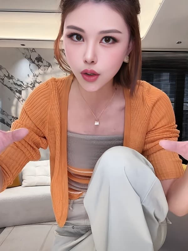 도파민 스트라이프 캐미솔 주황색 니트 오픈 가디건 세트 여성 봄 여름 얇은 스타일 자외선 차단 착용 가져 가라. 투피스 세트 이미지 3