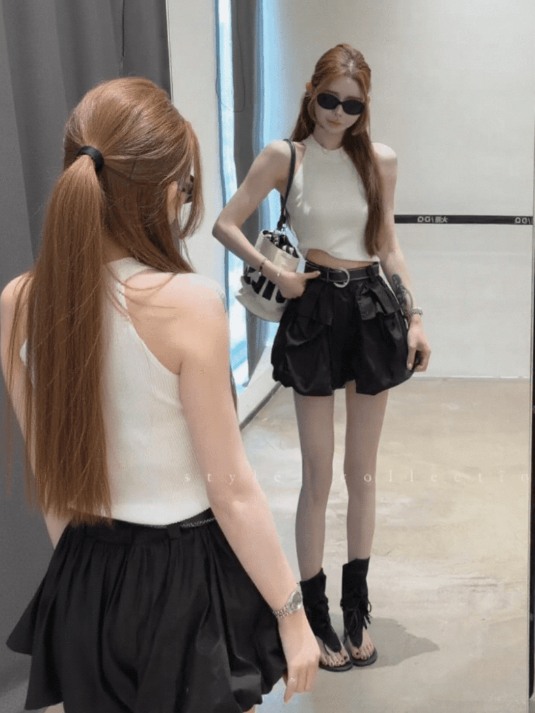 한 부서 순수한 욕망 핫걸 민소매 니트 조끼 여성 여름 새로운 몸매 가꾸기 슬림해 보이는 품격 캐주얼 다용도 짧은 맨위 이미지 2