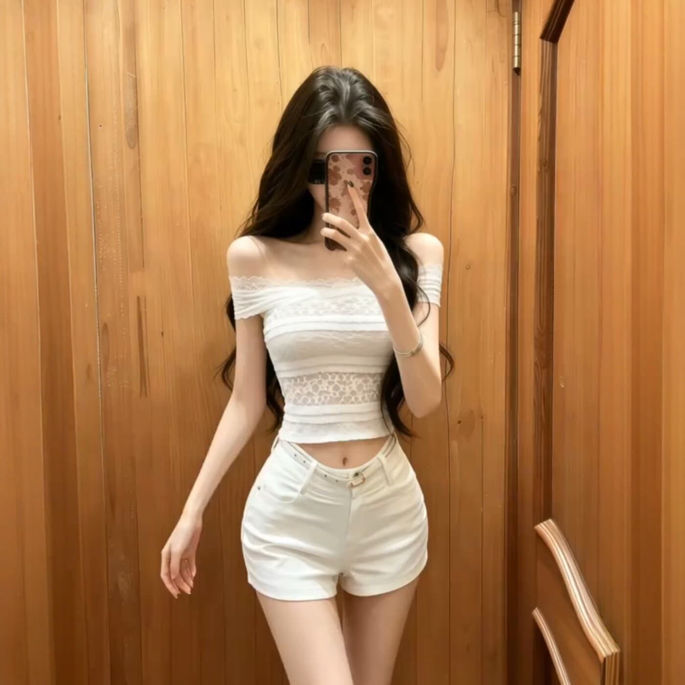 프랑스식 레이스 조각 오프숄더 반팔 티셔츠 여성 여름 섹션 한 부서 순수한 욕망 바람 몸매 가꾸기 슬림해 보이는 오프숄더 맨위 상세 이미지 8