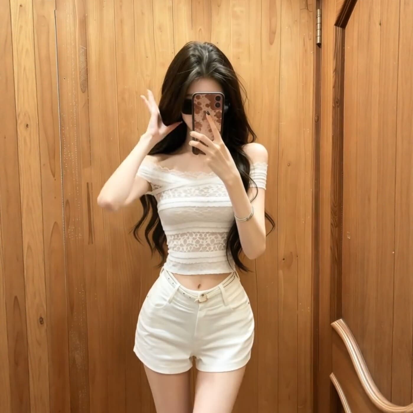 프랑스식 레이스 조각 오프숄더 반팔 티셔츠 여성 여름 섹션 한 부서 순수한 욕망 바람 몸매 가꾸기 슬림해 보이는 오프숄더 맨위 상세 이미지 10