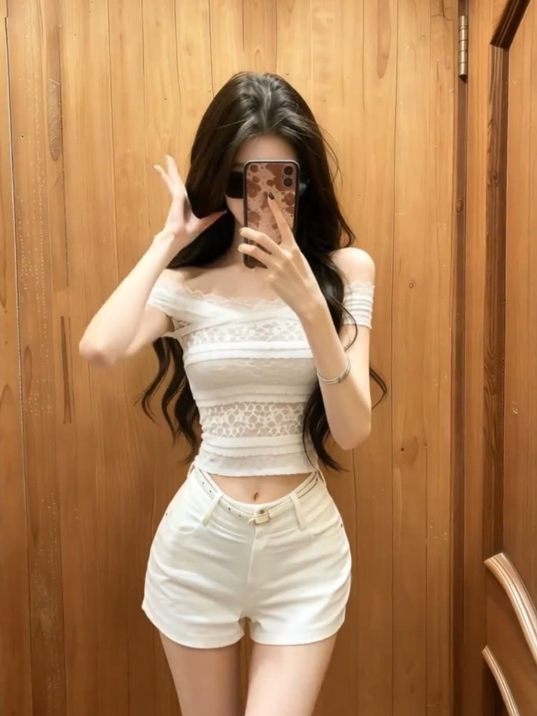 프랑스식 레이스 조각 오프숄더 반팔 티셔츠 여성 여름 섹션 한 부서 순수한 욕망 바람 몸매 가꾸기 슬림해 보이는 오프숄더 맨위 상세 이미지 16