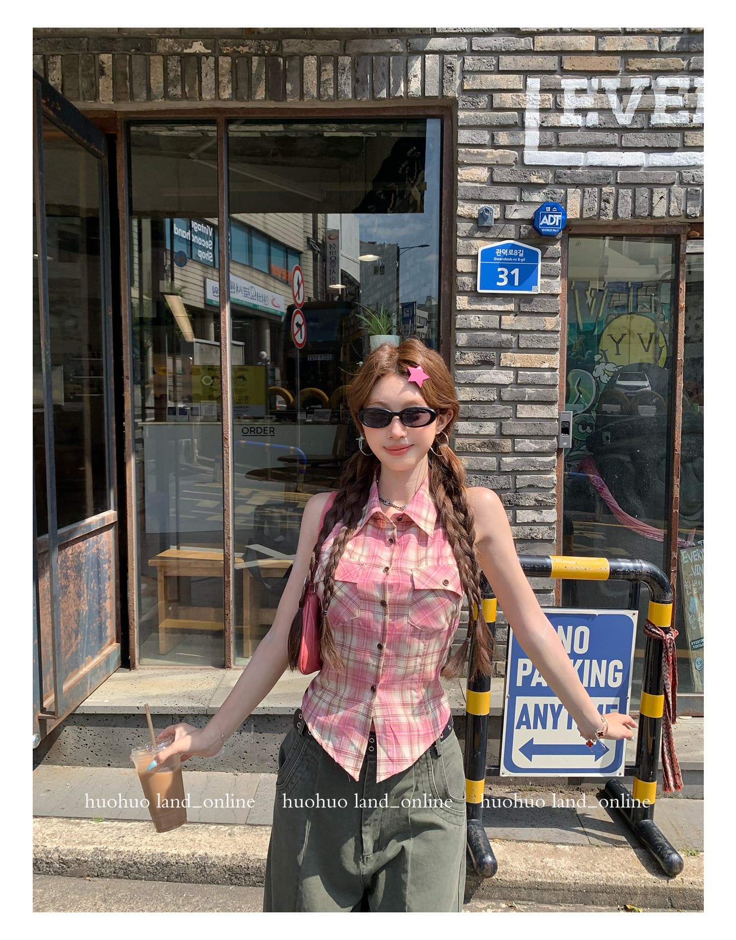 세련된 보 주님 바람 2026 여름 새로운 여성 폴로 칼라 체크무늬 민소매 셔츠 맨위 여성 상세 이미지 45